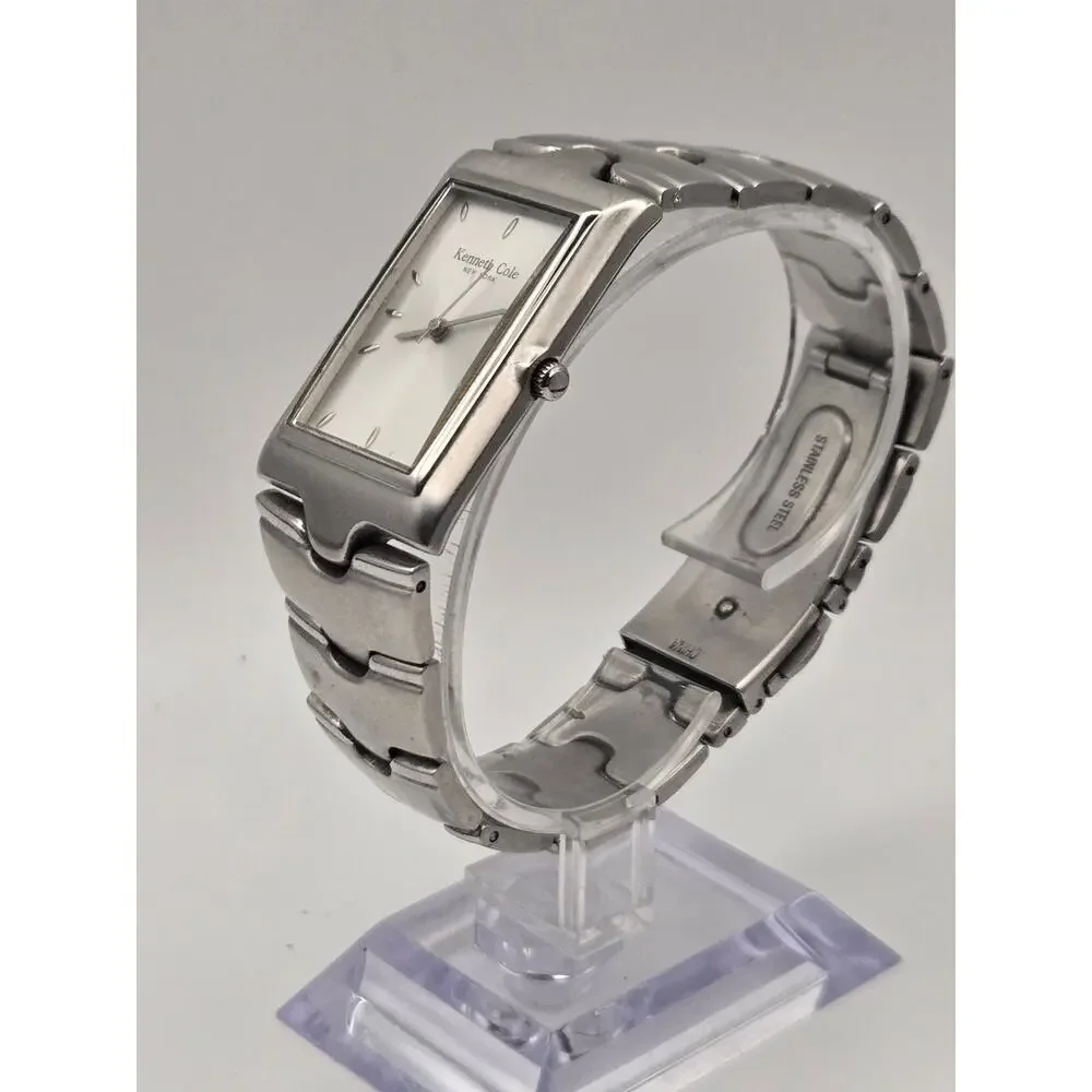 Kenneth Cole New York Rectangular Watch, Silver Tone